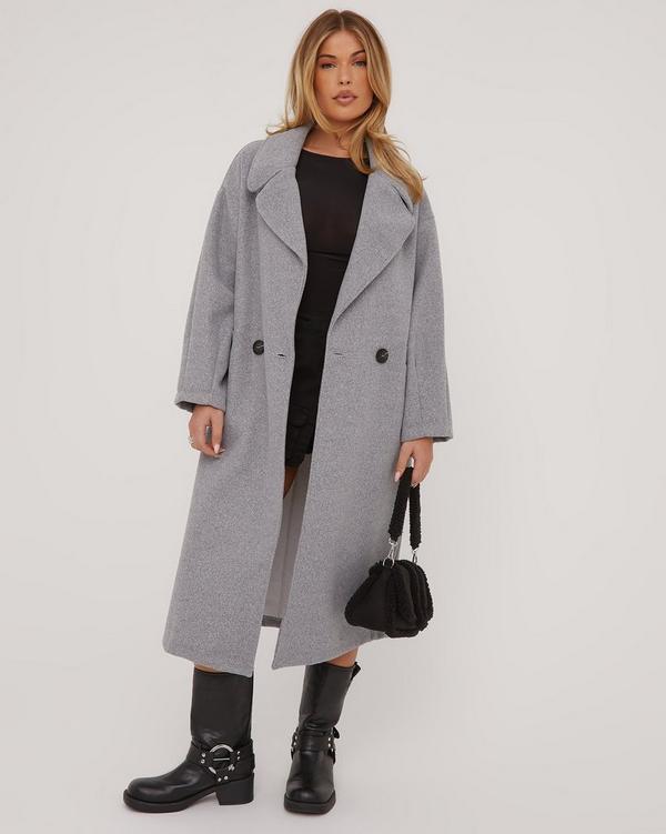 Grey wool cheap look coat