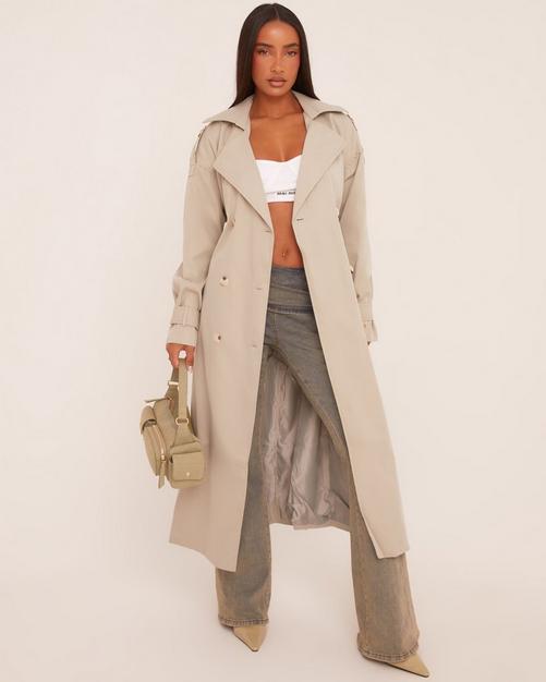 Long tan trench coat womens best sale