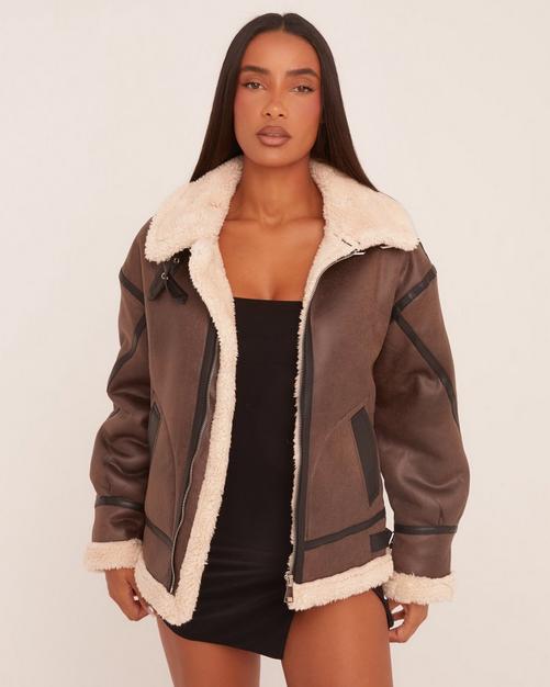 Fur lined aviator jacket womens best sale