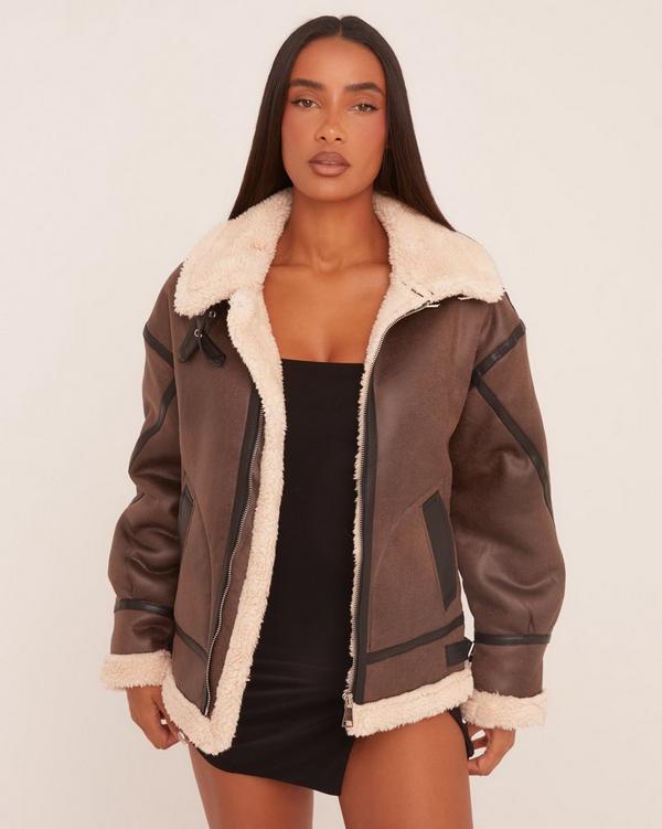 Borg lined jacket womens best sale