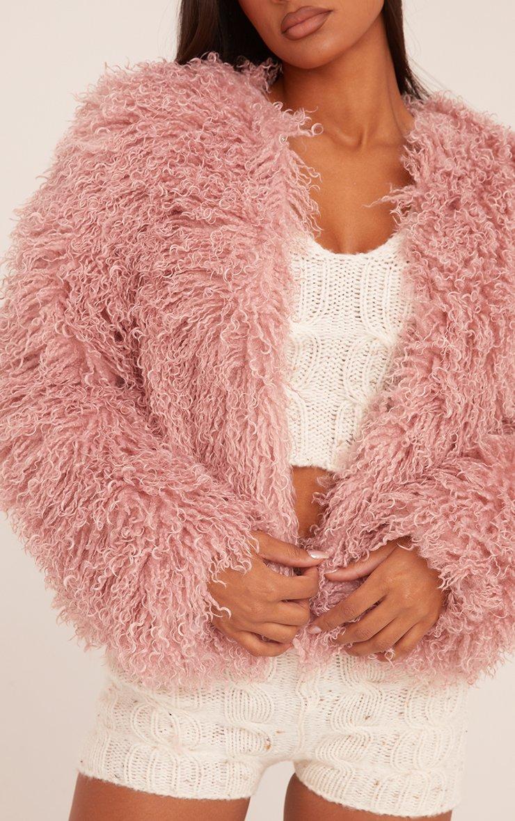 Shaggy Coat In Pink Faux Fur | EGO US | EGO