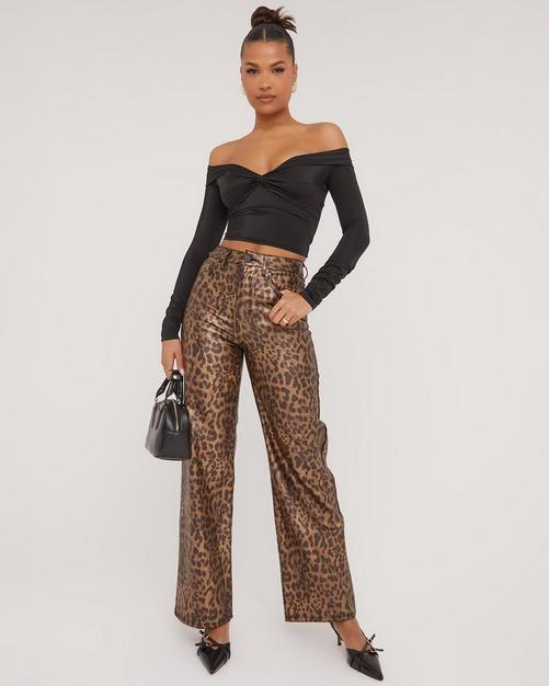 ASOS DESIGN high waist 70s pocket detail wide leg pants