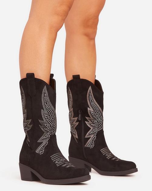 High heel mid calf boots best sale