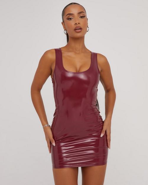 Burgundy bodycon cheap mini dress