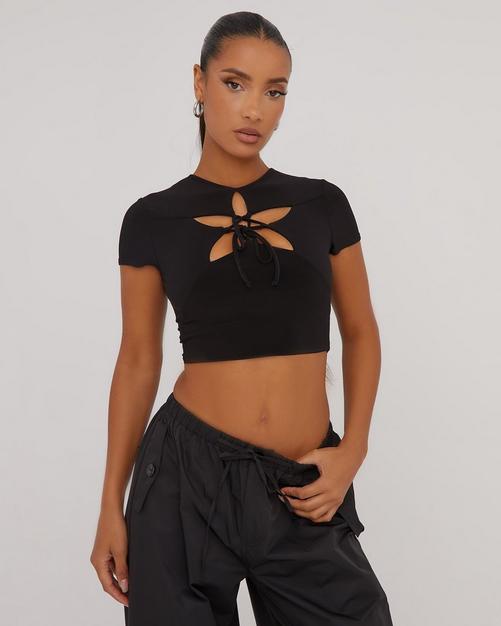 O-ring Ruched Front Crop Top  Crop top outfits summer, Crop top outfits,  Crop tops