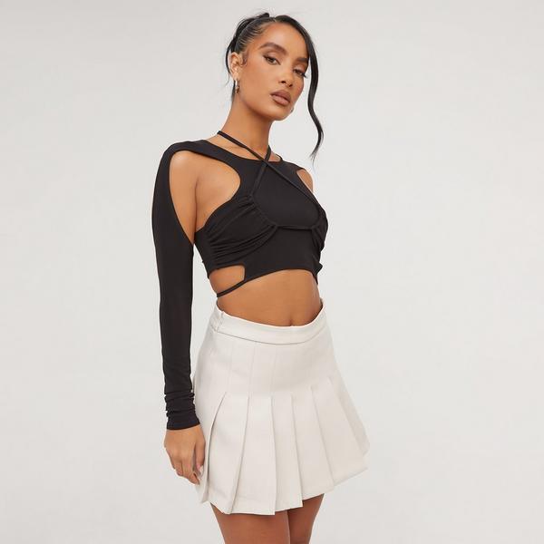 Cold shoulder strappy online top