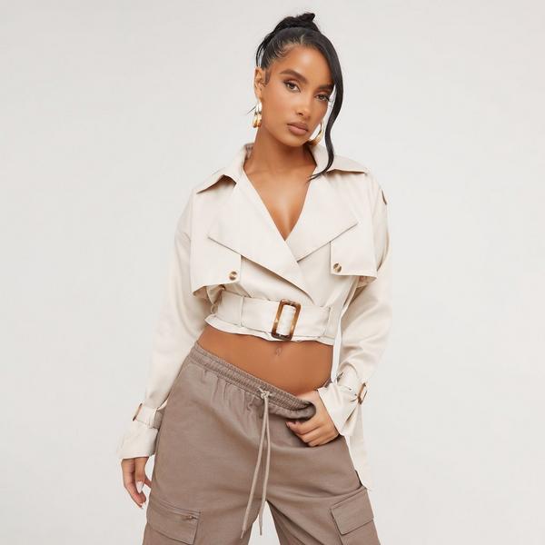 Cropped on sale trench jacket