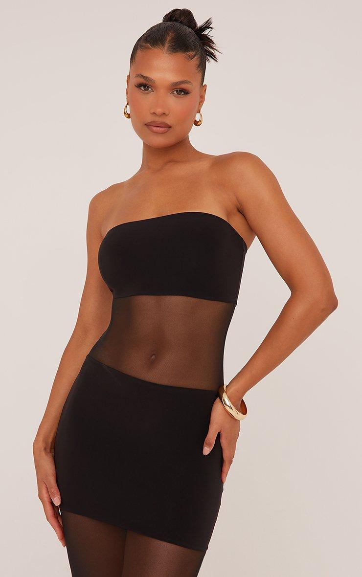 black floor length maxi dress Marcela Modal Plunge Neck Long Sleeve Maxi Dress in Black
