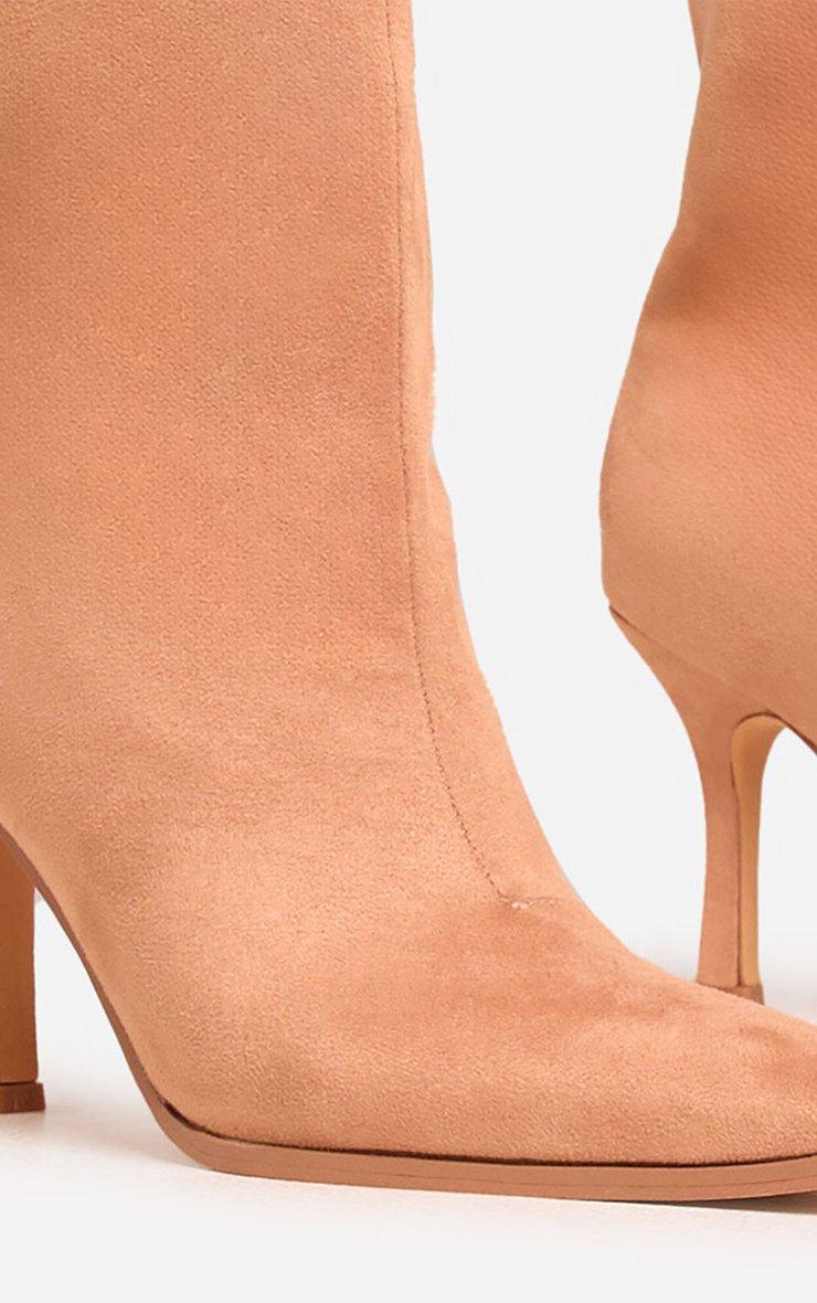 Cecil Square Toe Stiletto Heel Knee High Long Boot In Light