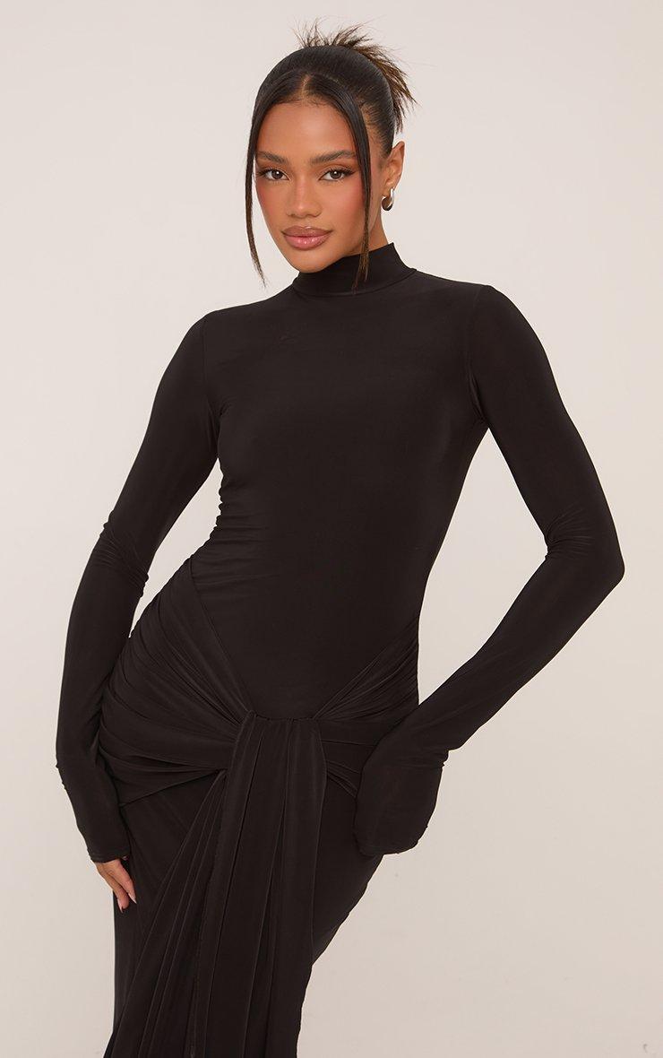 blue dress for baby girl Amersham Long Sleeve Maxi Dress Black main image 1