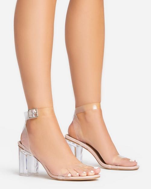 White and store perspex heels