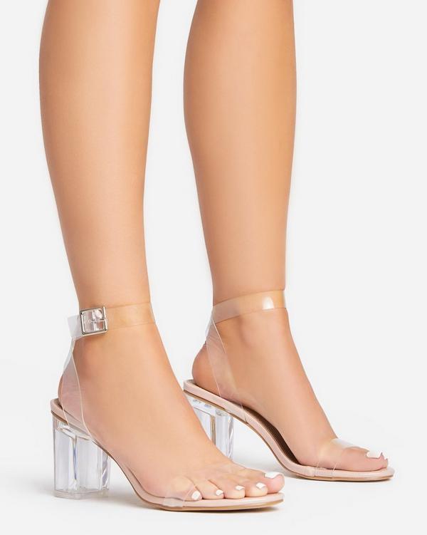 Perspex court 2024 block heels