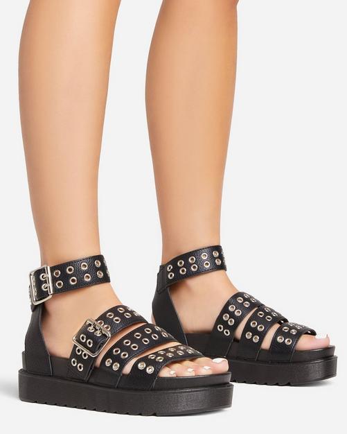 Black chunky flip discount flops