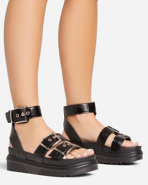 Black platform gladiator sandals hot sale