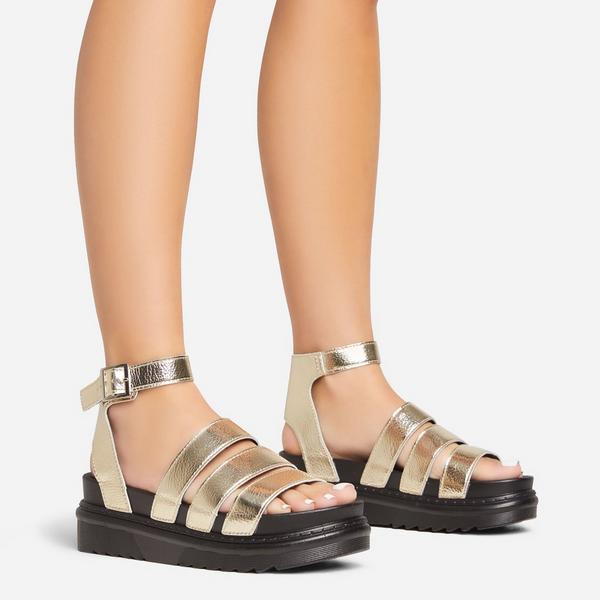 gold flat gladiator sandals