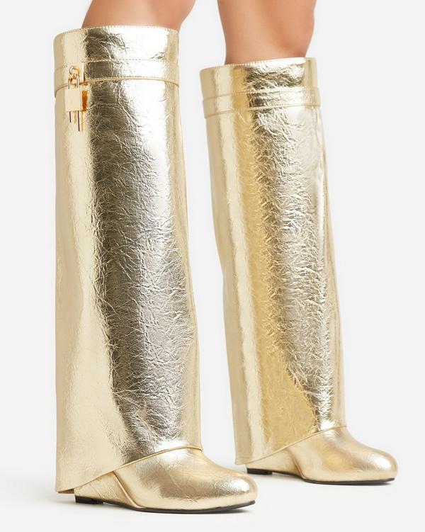 Boots with hot sale gold detail