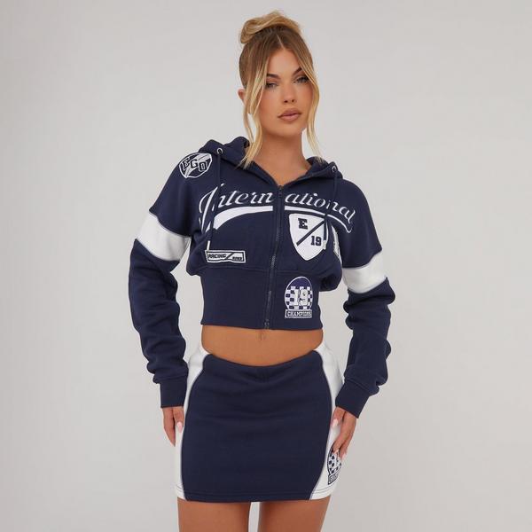 Dallas Cowboys Navy Crop Hoodie