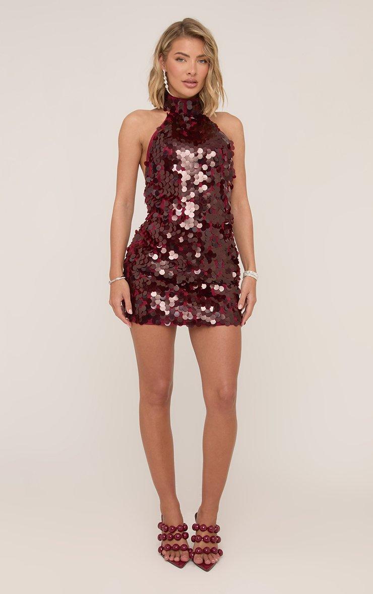 burgundy glitter dress Mermaid Color Sequin Burgundy Sequin Prom Dress 25908 Pair with heels and gold jewellery for a stunning and unforgettable outfit Sparkly Burgundy Sequin Cowl Neck