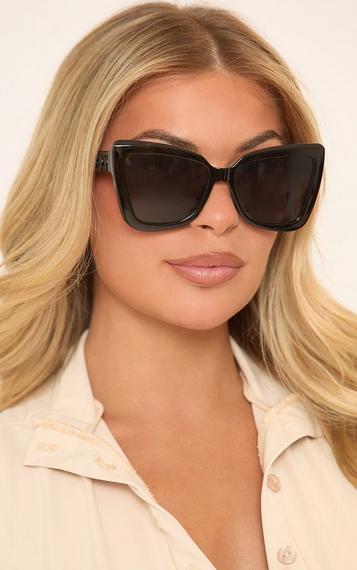 Square Shaped Side Detail Sunglasses In Black | EGO Shoes Square Shaped Side Detail Sunglasses In Black | EGO Shoes