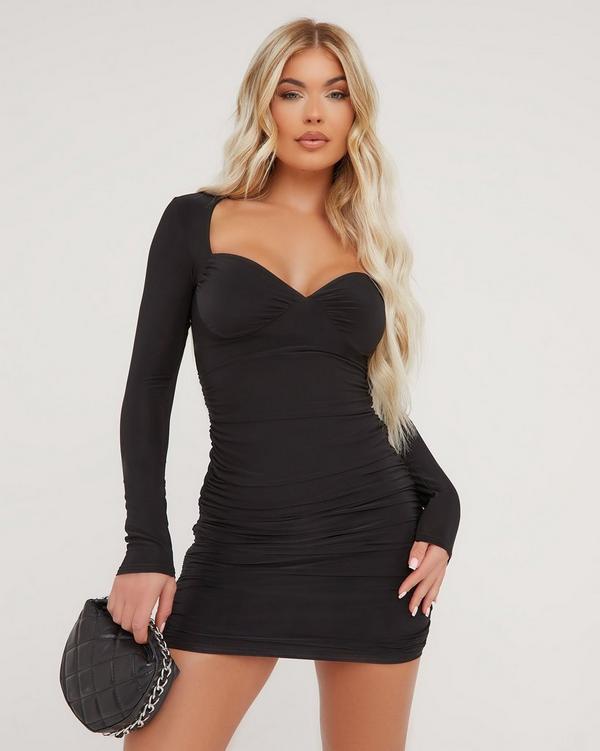 Long sleeve sweetheart clearance dress