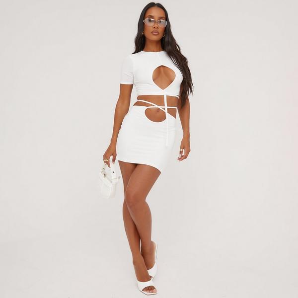 White slinky mini outlet dress