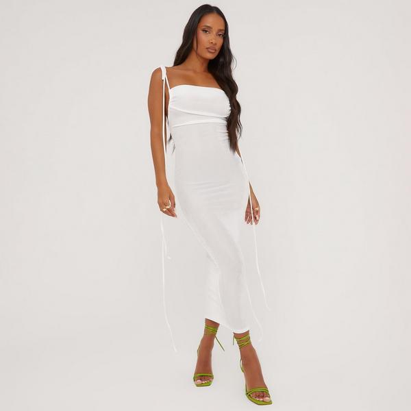 Slinky white best sale maxi dress