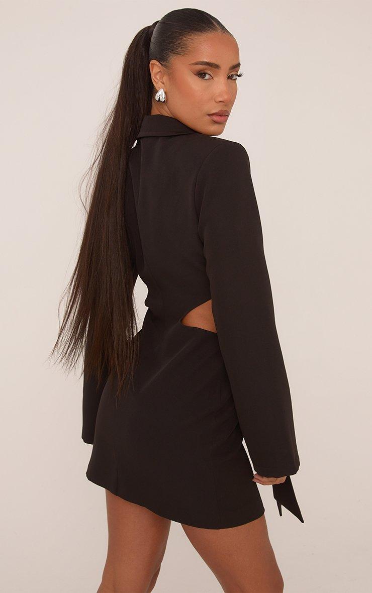 white christmas dresses Black Cut-Out Blazer Mini Dress main image 0