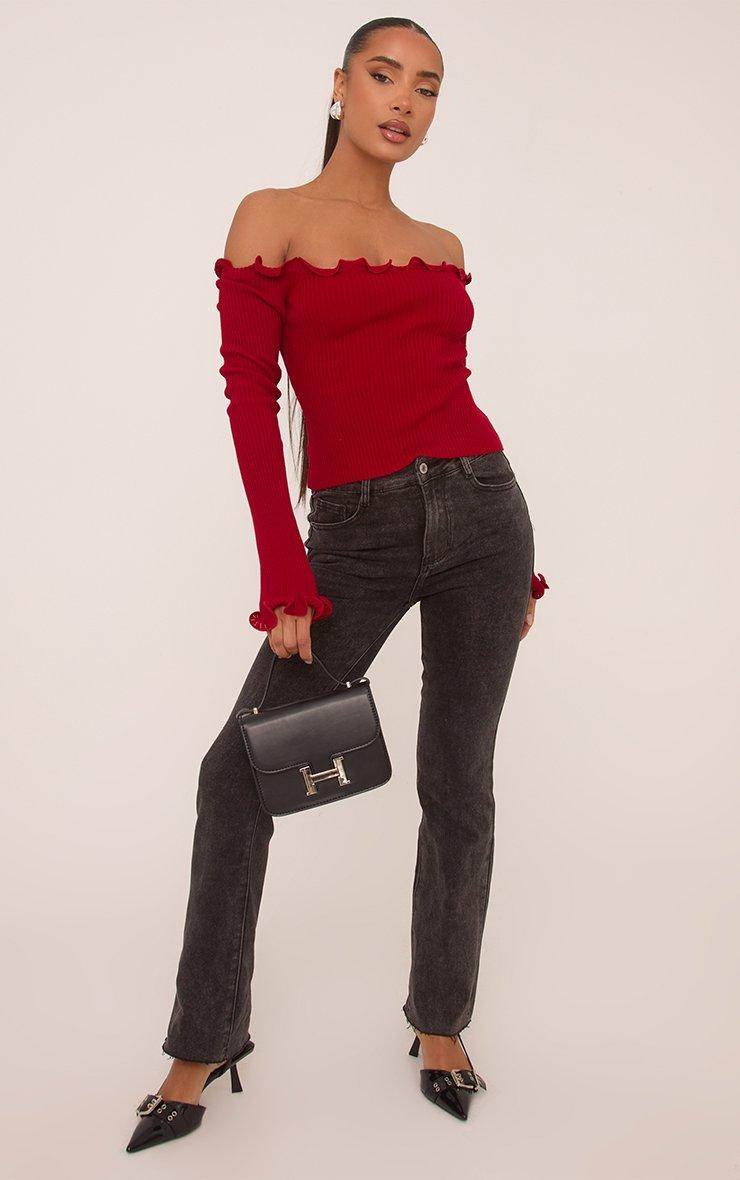 トップス HOUGA RUFFLED TOPS red AMPHI｜AMPHI 【HOUGA*AMPHI】 RUFFLED TOPS(ラッフルドトップス