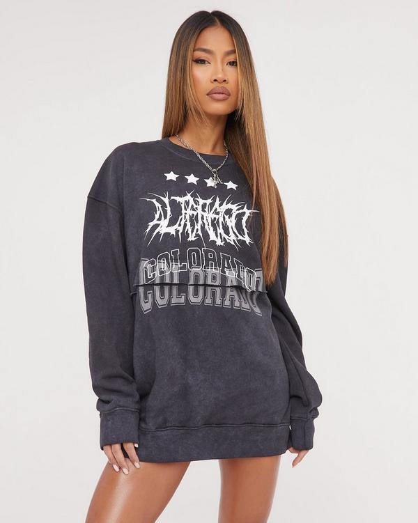 Grey acid wash online sweatshirt