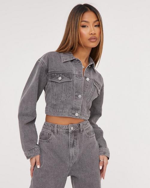 EGO top PLUNGE DIAMANTE DETAIL DIPPED HEM CORSET TOP IN WASHED GREY DENIM  Gray Size 4 - $27 (34% Off Retail) New With Tags - From Laurie