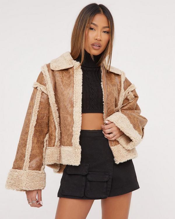 Oversized faux shearling clearance jacket