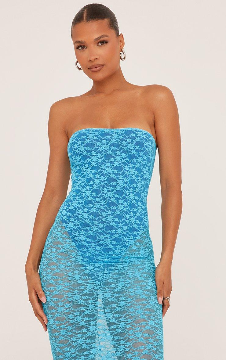 black lace slip dress midi lace-panelling midi silk slip dress – LISKAFASHION main image 1