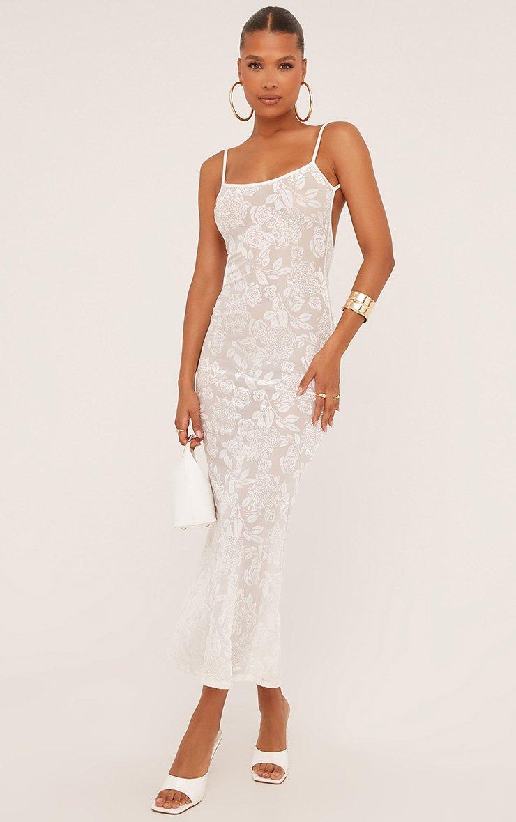 chinese dress ladies Shellie Square Neckline Halter Maxi Dress White main image 1