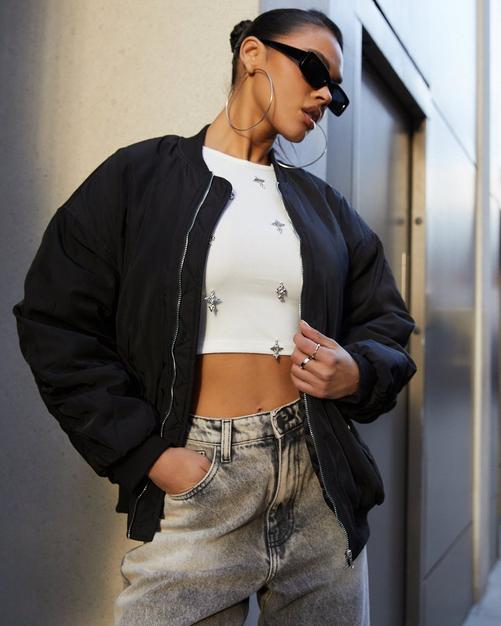 Oversized womens hotsell bomber jacket