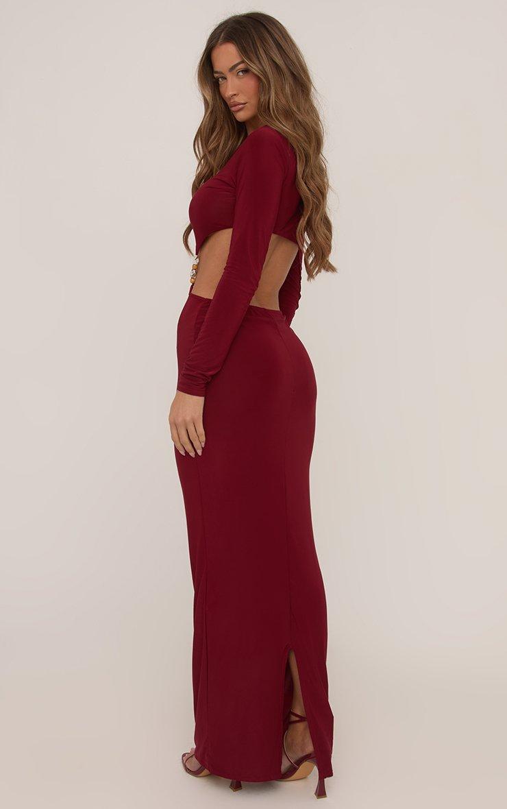 burgundy maxi dress lace A-Line Spaghetti Straps Long Burgundy Prom Party Dress US6 / Custom Color