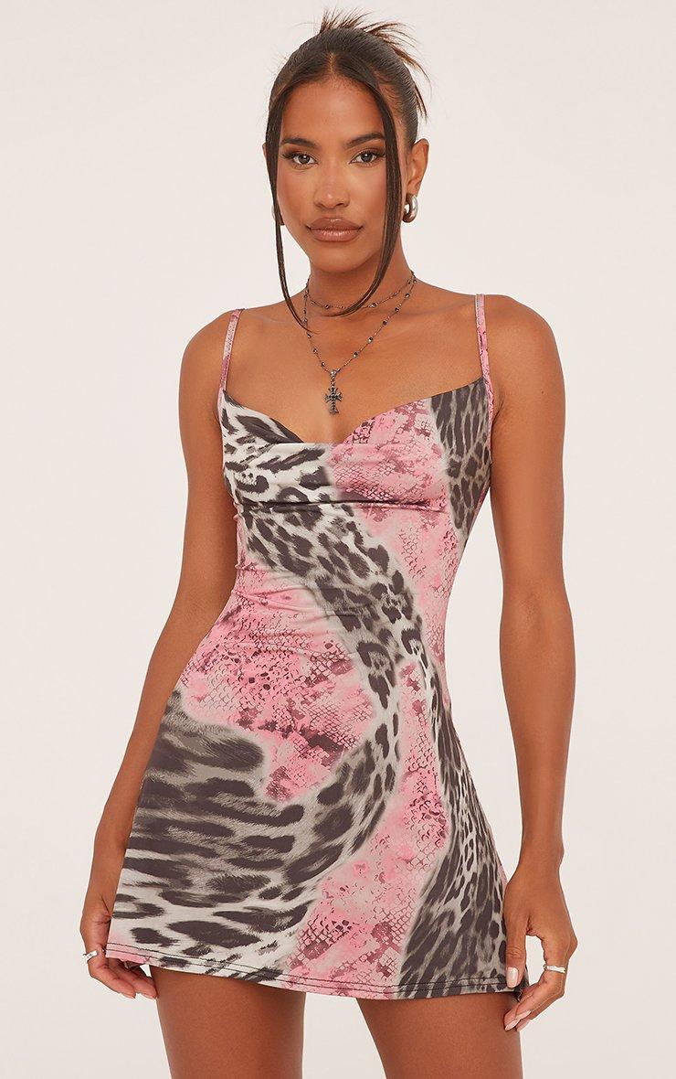 princess polly baby blue dress Leopard Print Mesh Lace Bustier Slip Dress Current Mood