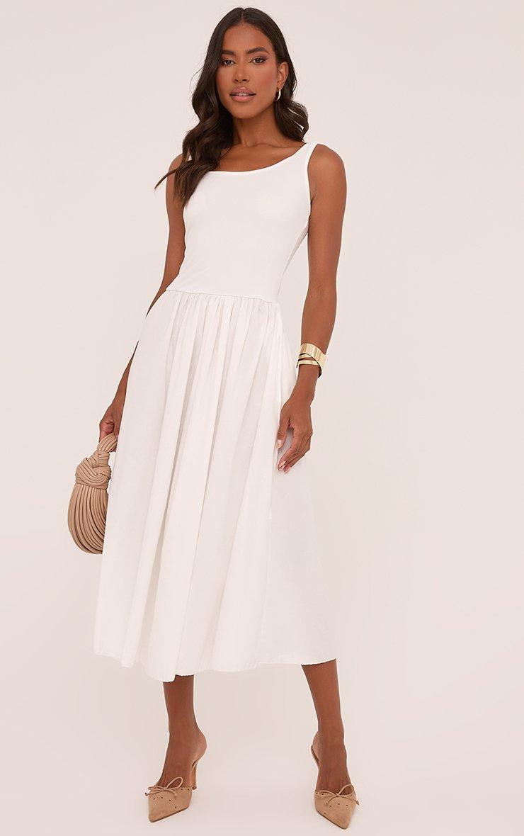 knee length dresses for ladies Button Down Drop Hem Denim Midi Dress