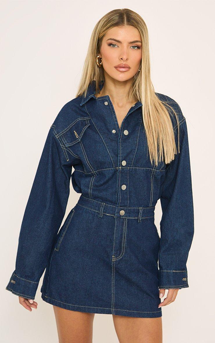 button front dress denim Down Babydoll Ruffle Button front Denim Tiered Button Down Maxi