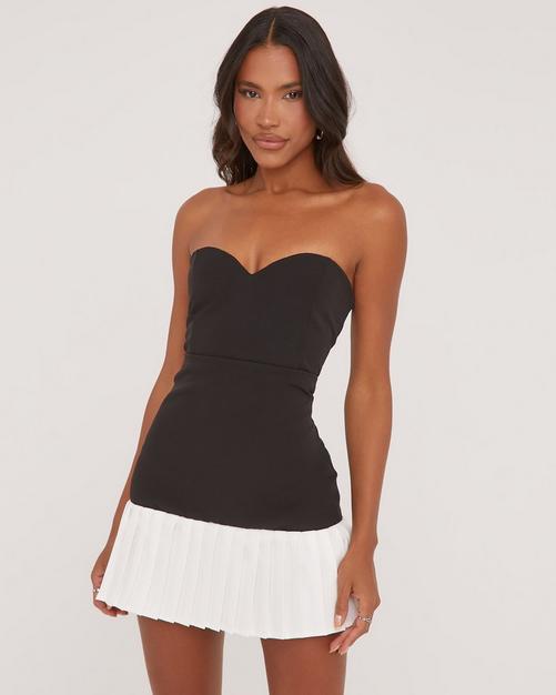 Mocha Pleated Woven Ring Detail Thick Strap Corset