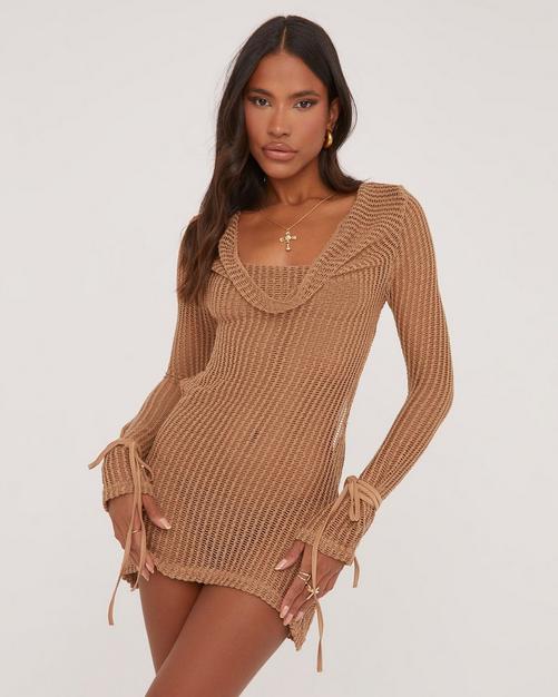 Pudcoco Women Long Sleeve Backless Short Mini Dress 