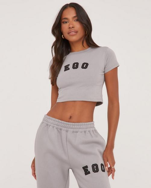 Ruched Detail Asymmetric Crop Top And Low Rise Foldover Waistband