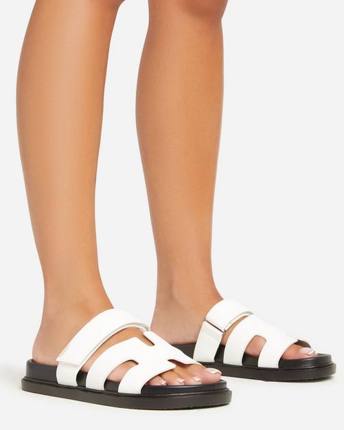 Playoff flat slider sandal in off white rubber hot sale