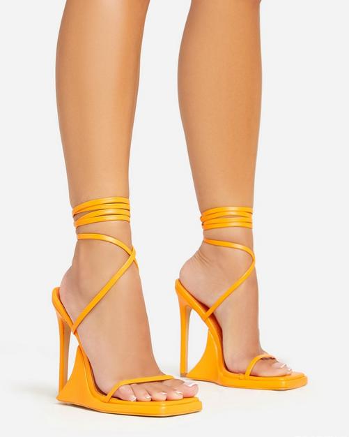 Orange platform outlet heels