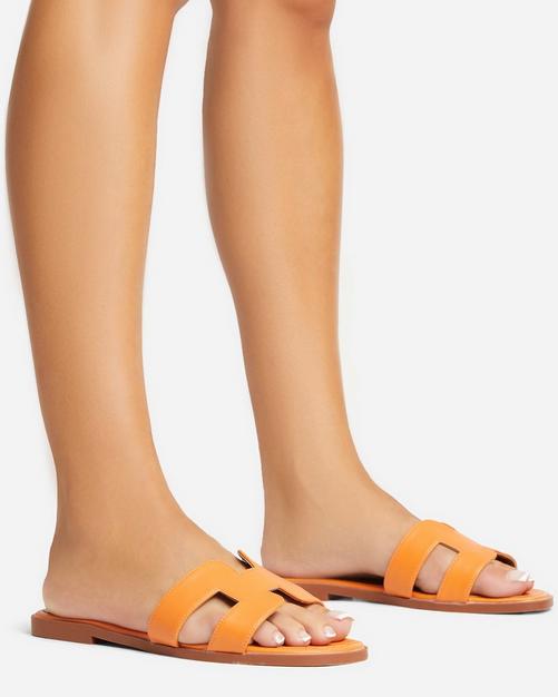 Orange heeled sandals uk best sale