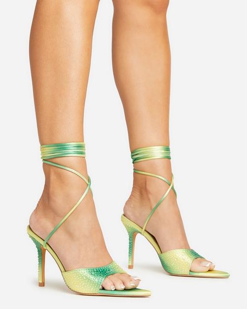 Women's green high clearance heels