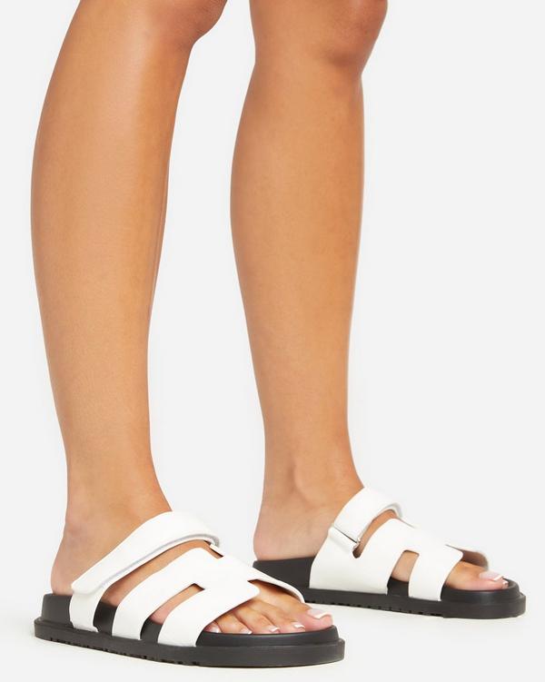 White sandals with velcro on sale fastening