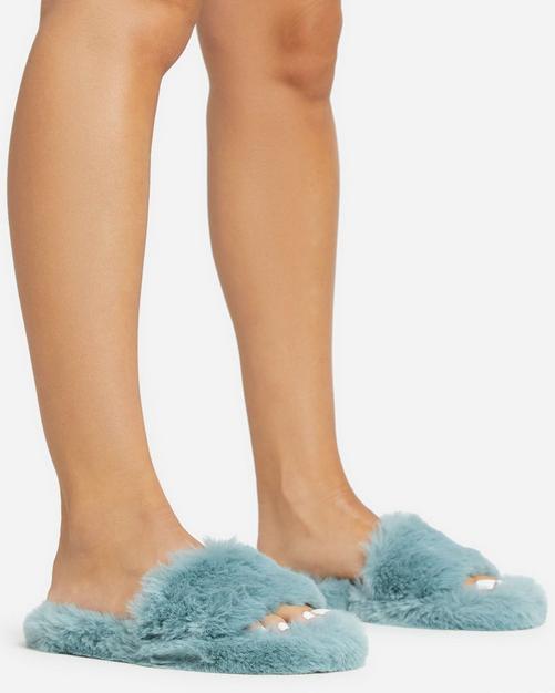 Women Fuzzy Fluffy Slippers Open Toe Light Cozy Slip India