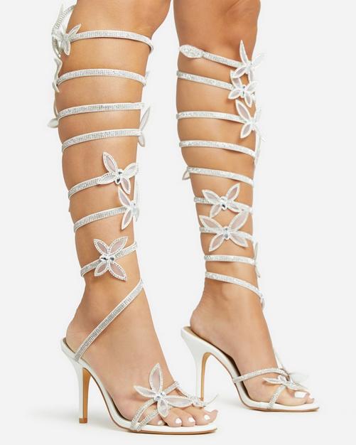 White best sale spiked heels