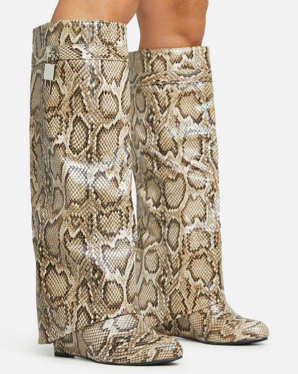 Long snake shop print boots