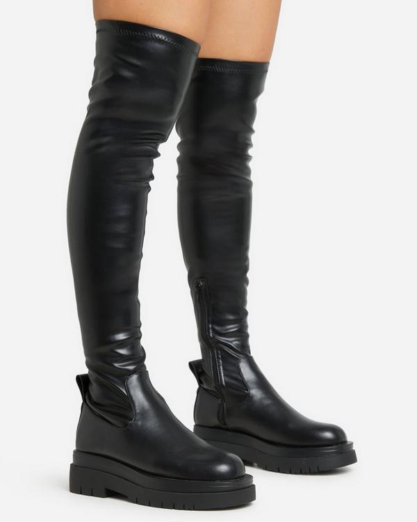 Over the knee on sale thigh high leather boots